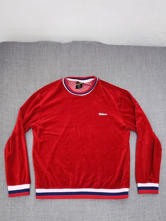 Wilson Other - Wilson × Forever 21 Colab Red Velour Crewneck Neck Retro Sweater Medium